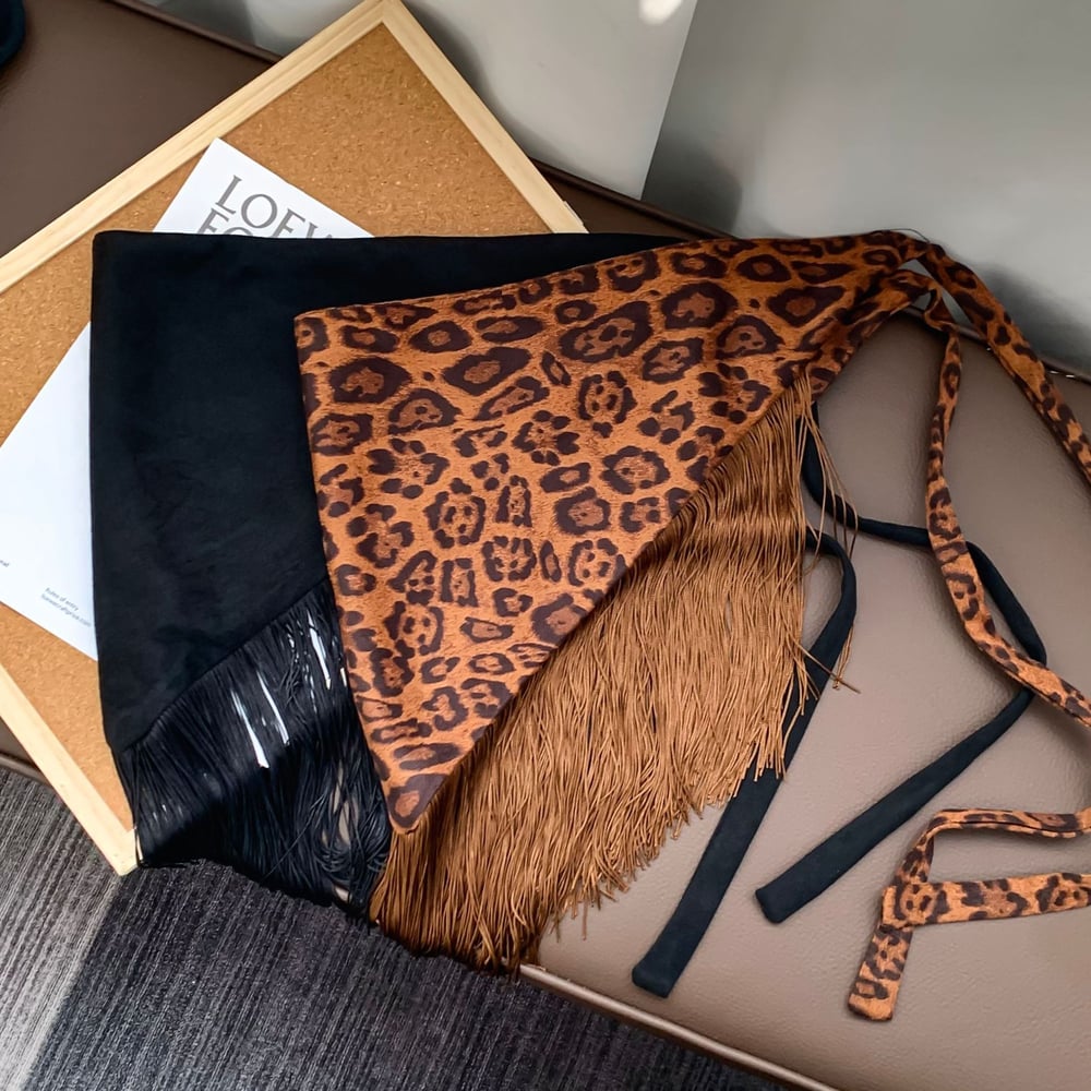 1 Piece Leopard Print Tassel Polyester Women's Bandana h5Picture2