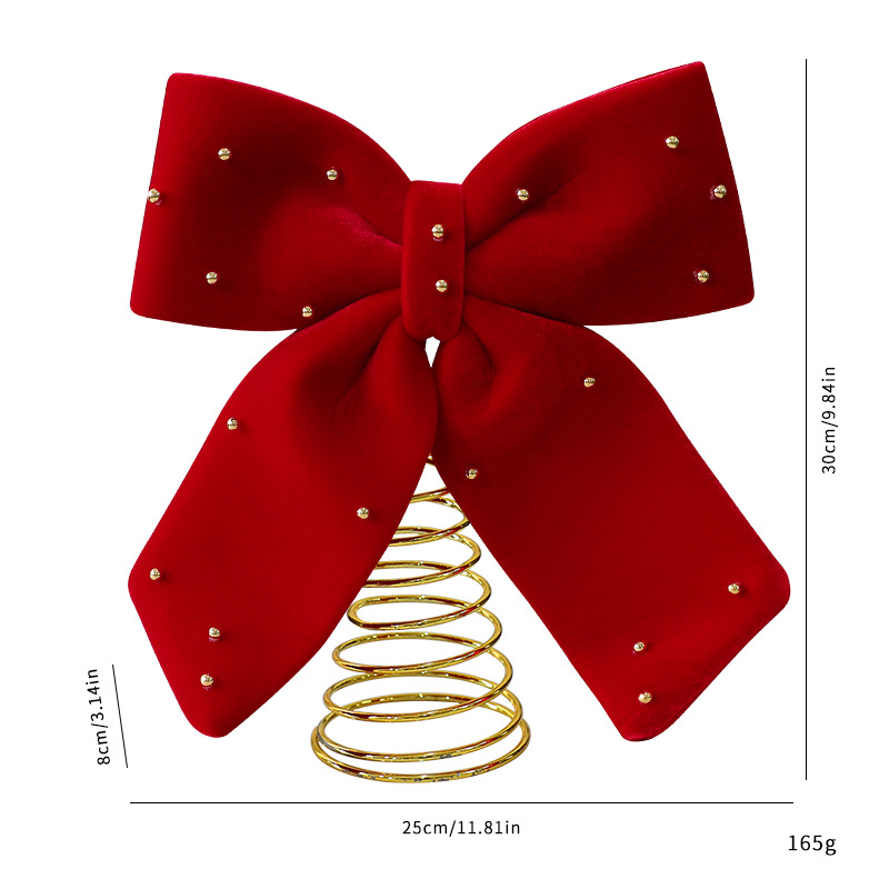 1 Piece Christmas Red Bowknot Polyester Party Supplies 