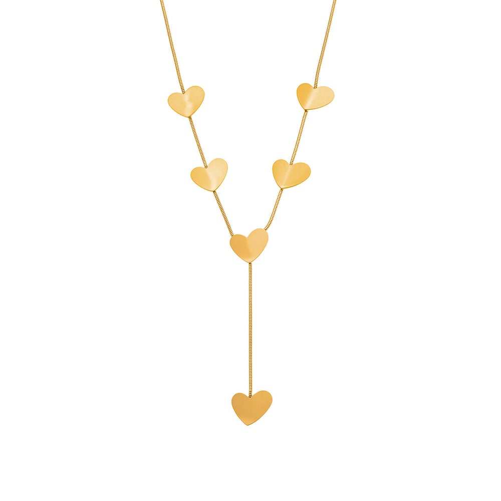 1 Piece Minimalist Heart Stainless Steel Gold Color Women's Pendant Necklaces 