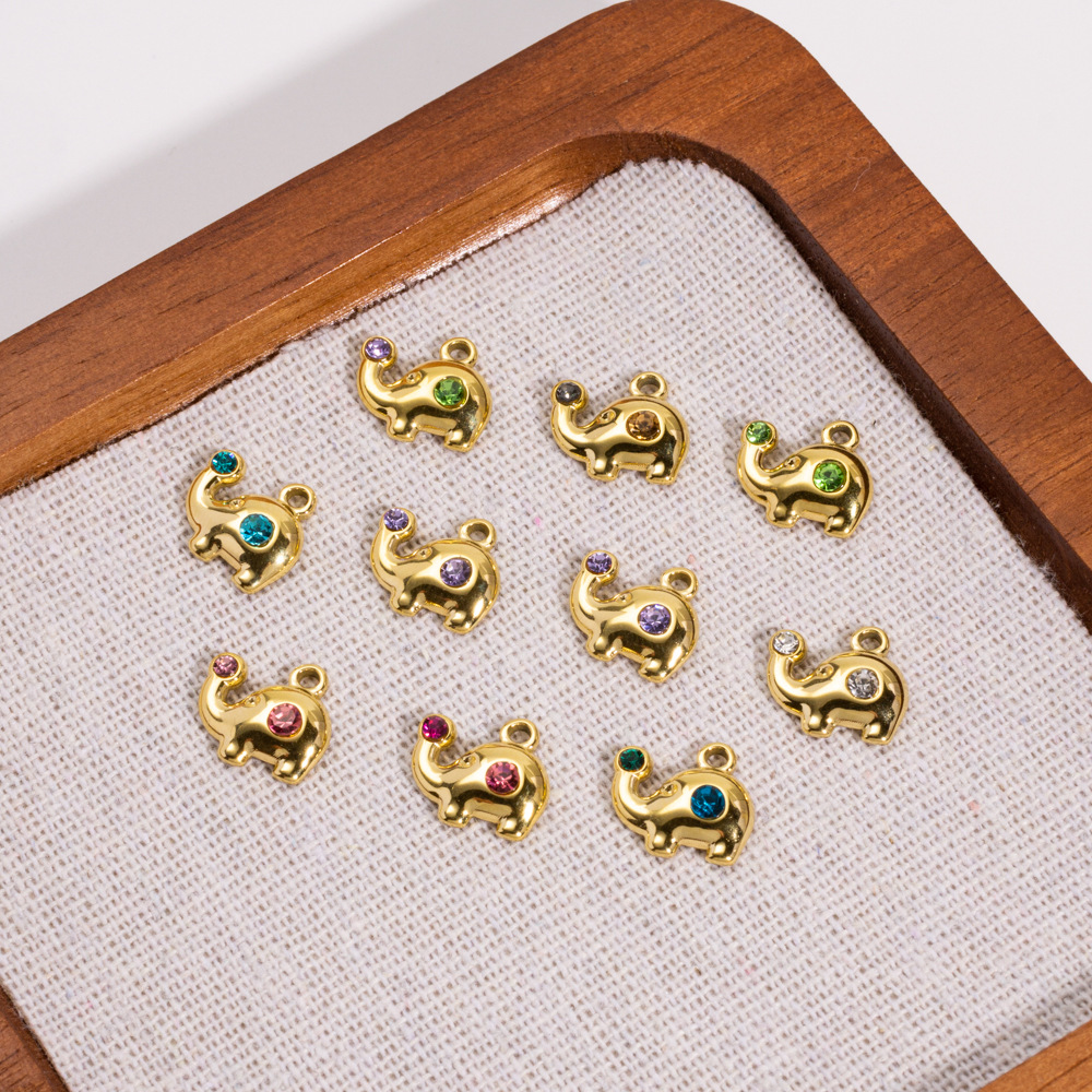 1 Piece Simple DIY Cute Elephant Stainless Steel Women's Pendants Picture2