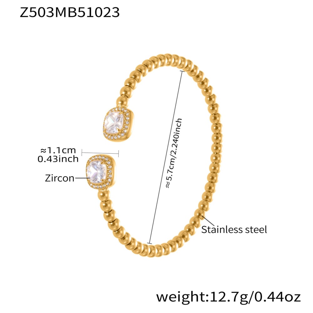 1 stuk prachtige schelp roestvrij staal goudkleurige zirkoon dames manchet armbanden