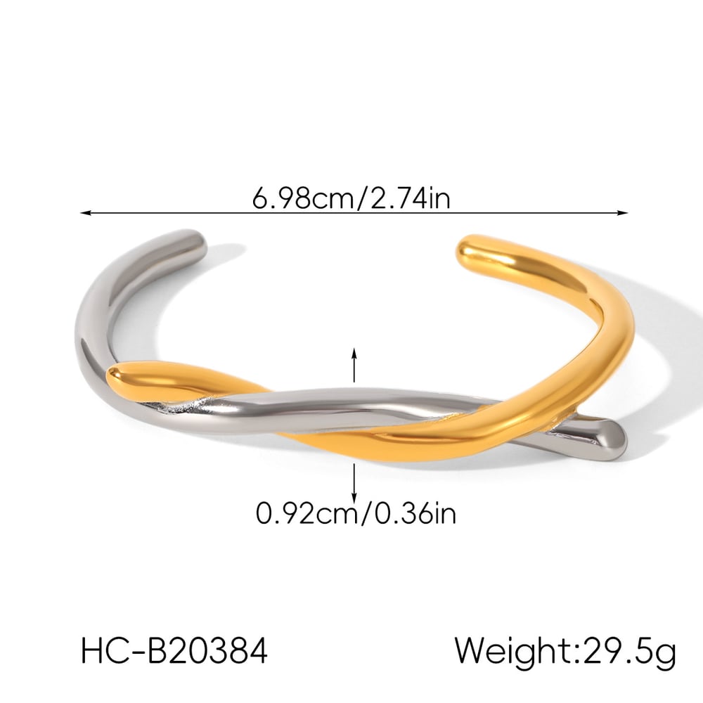 1 Piece Knot Shape Mixed Gold Stainless Steel  Cuff Bracelet h5Picture2
