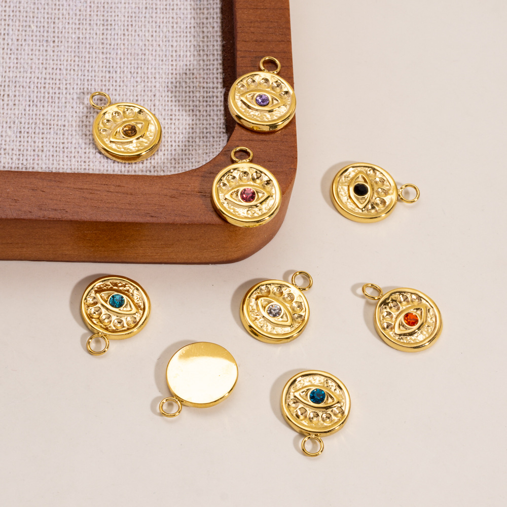 1 Piece Classic DIY Devil's Eye Circle Stainless Steel   Gold Color  Women's Pendants Picture3