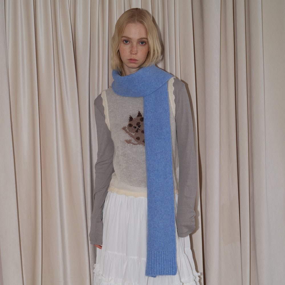 1 Piece Simple Solid Color Wool Blend Winter Scarf h5Picture4