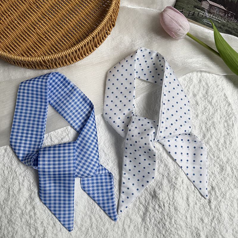 1 Piece Blue Series Classic Polka Dots Polyester Women's Bandana h5Picture4