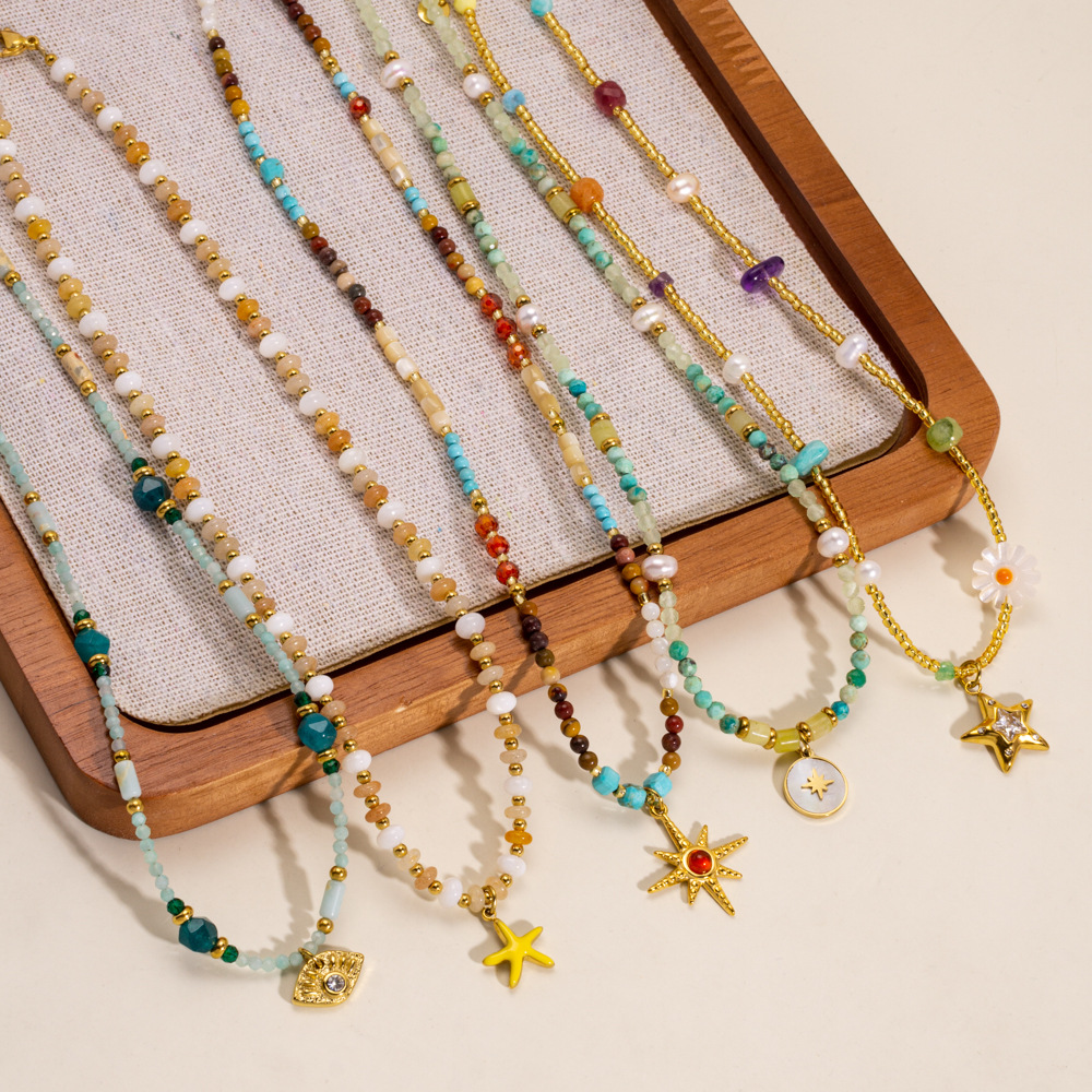 1 Piece Romantic DIY Irregular Shape Star Natural Stones Women's Beaded Necklaces h5Picture4