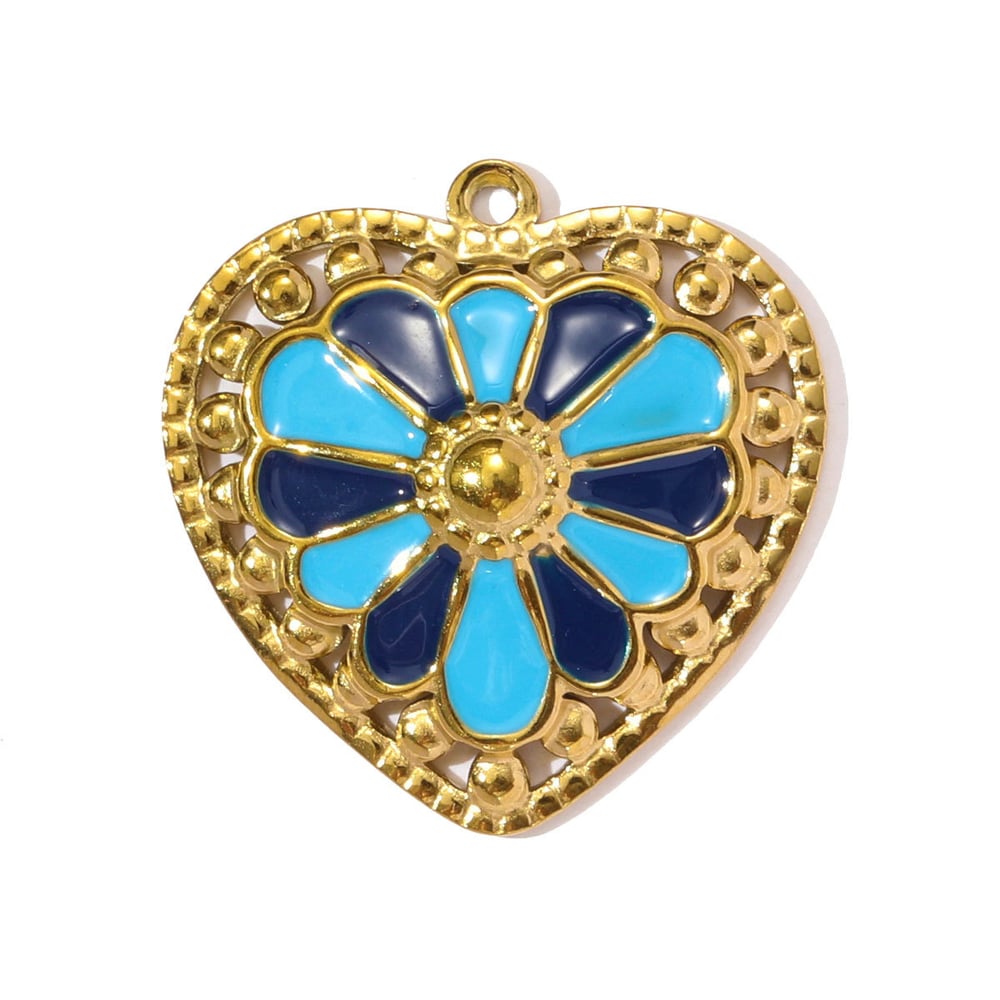 1 Piece Colorful Heart Stainless Steel Women's Pendants 