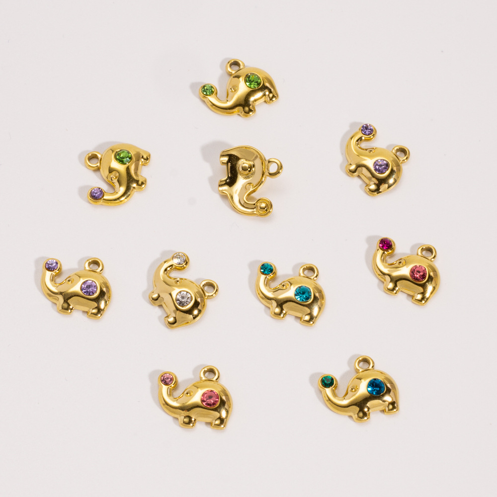 1 Piece Simple DIY Cute Elephant Stainless Steel Women's Pendants Picture3