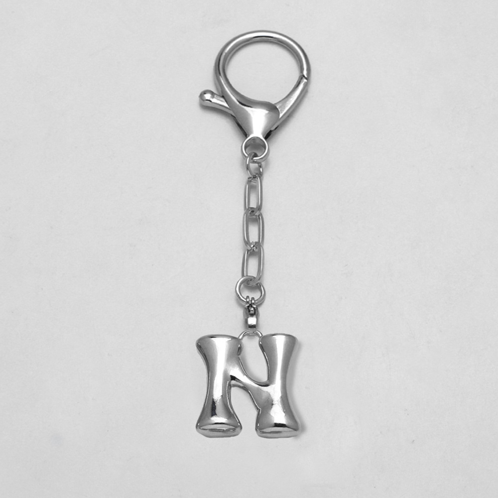 1 Piece Bubble Letter Copper Keychain