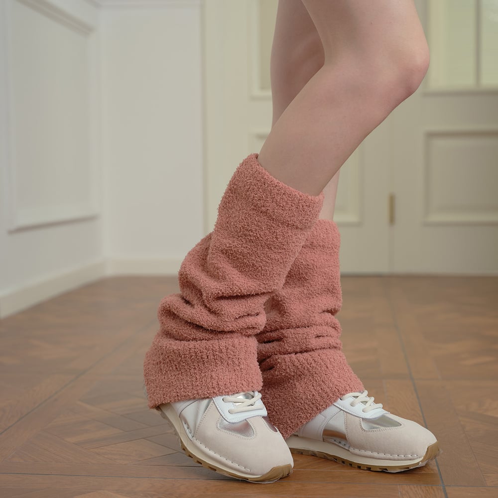 1 Pair Solid Color Knitted Leg Warmers h5Picture2