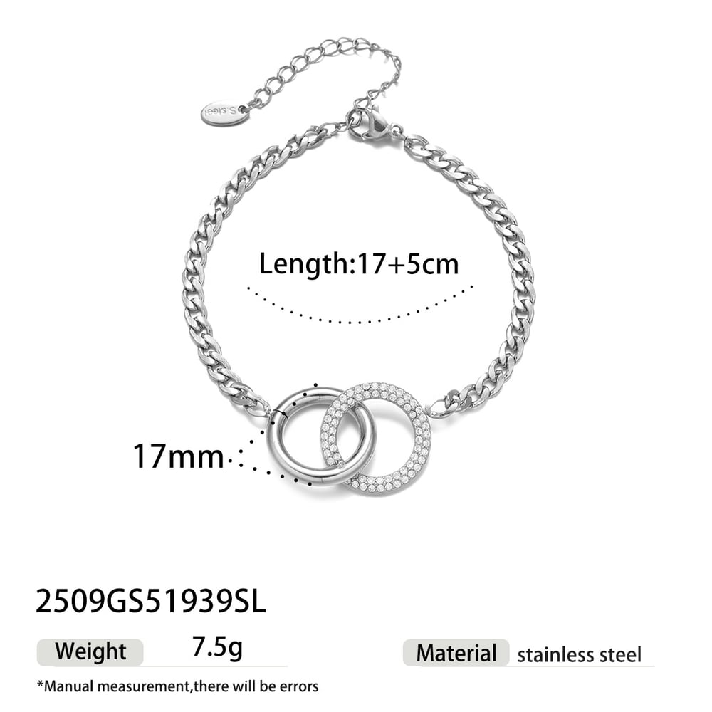 Halsketten-Set aus Edelstahl mit zwei Ringen