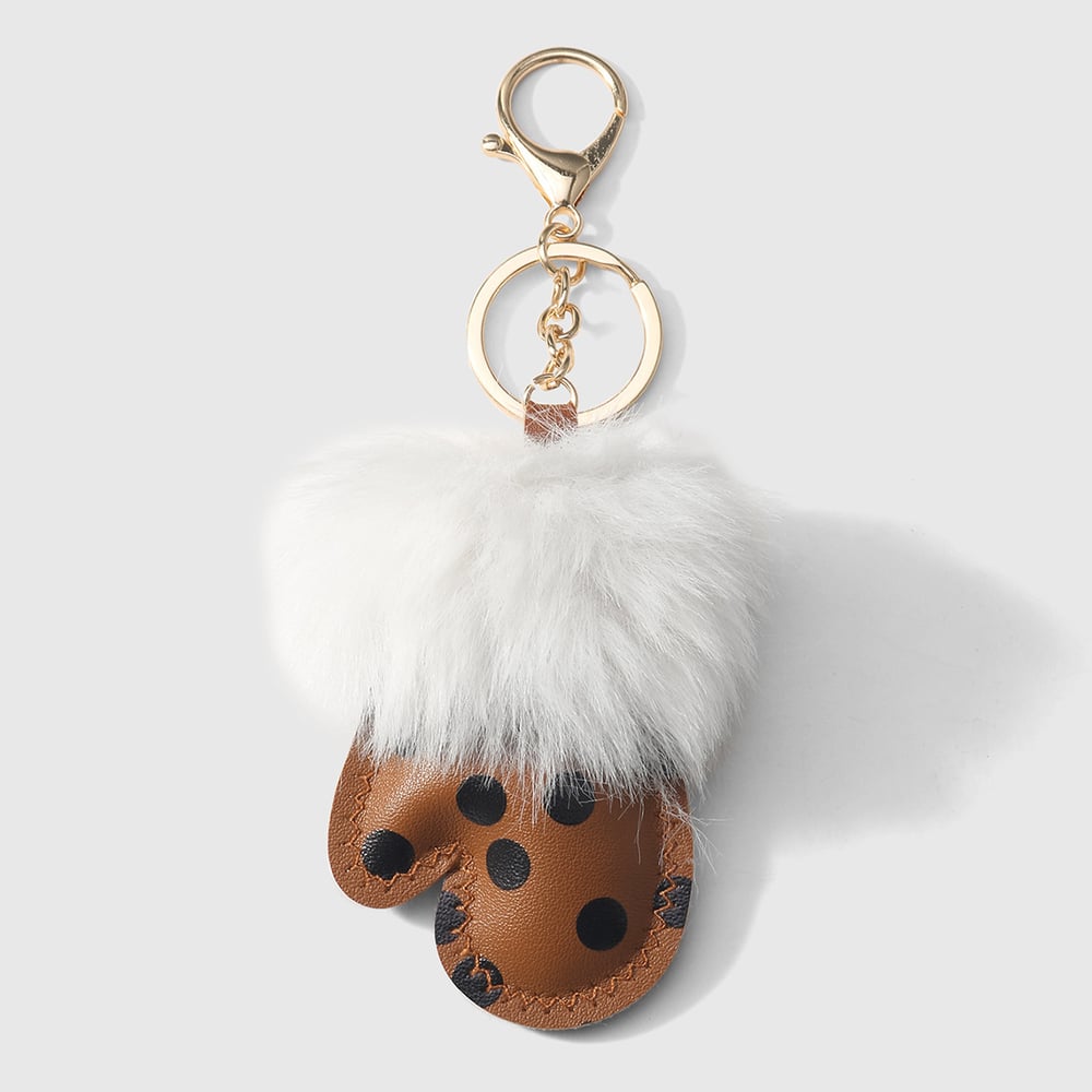 1 Piece Polka Dots Glove Leather Women's Bag Charms 