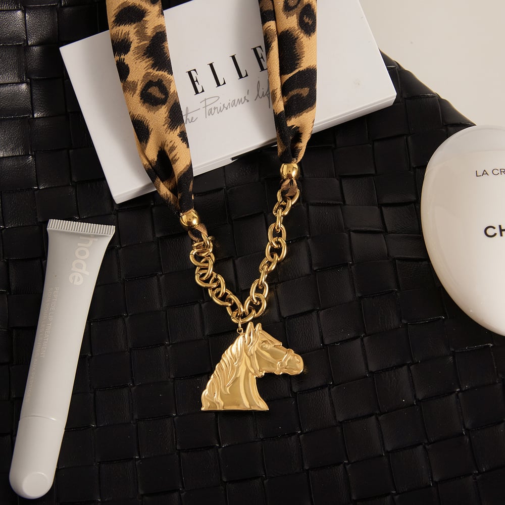 1 Piece Luxurious Horse Leopard Print Stainless Steel Gold Color Women's Pendant Necklaces h5Picture5