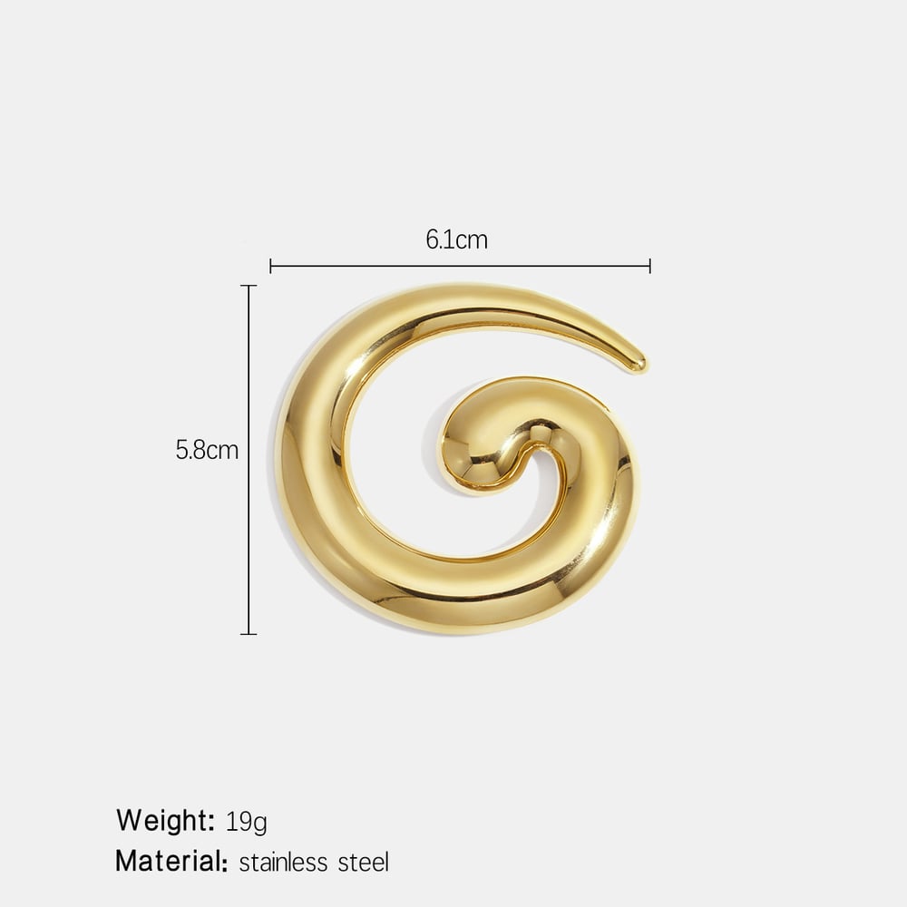 Broche en acier inoxydable doré, forme vortex (1 pièce) h5Image2