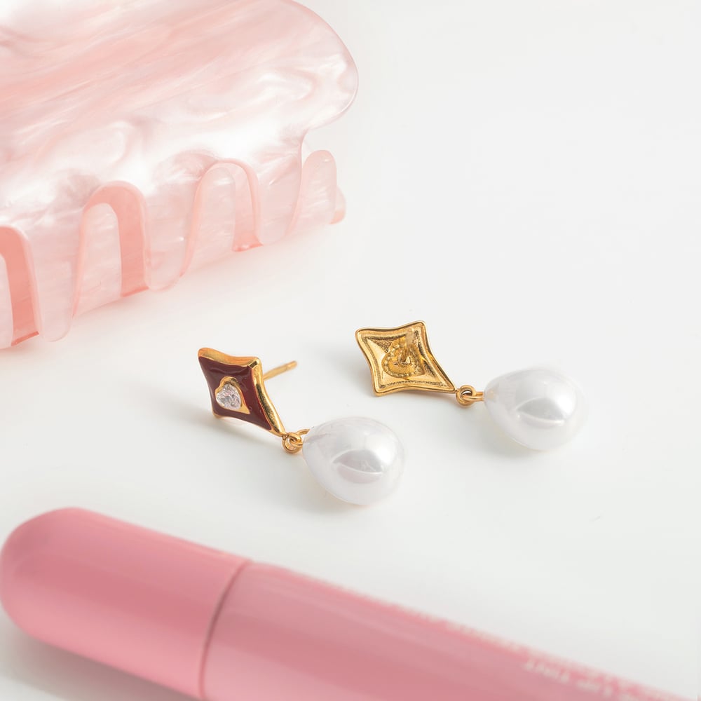 1 Pair Romantic Droplet Stainless Steel Gold Color Women's Drop Earrings Picture5