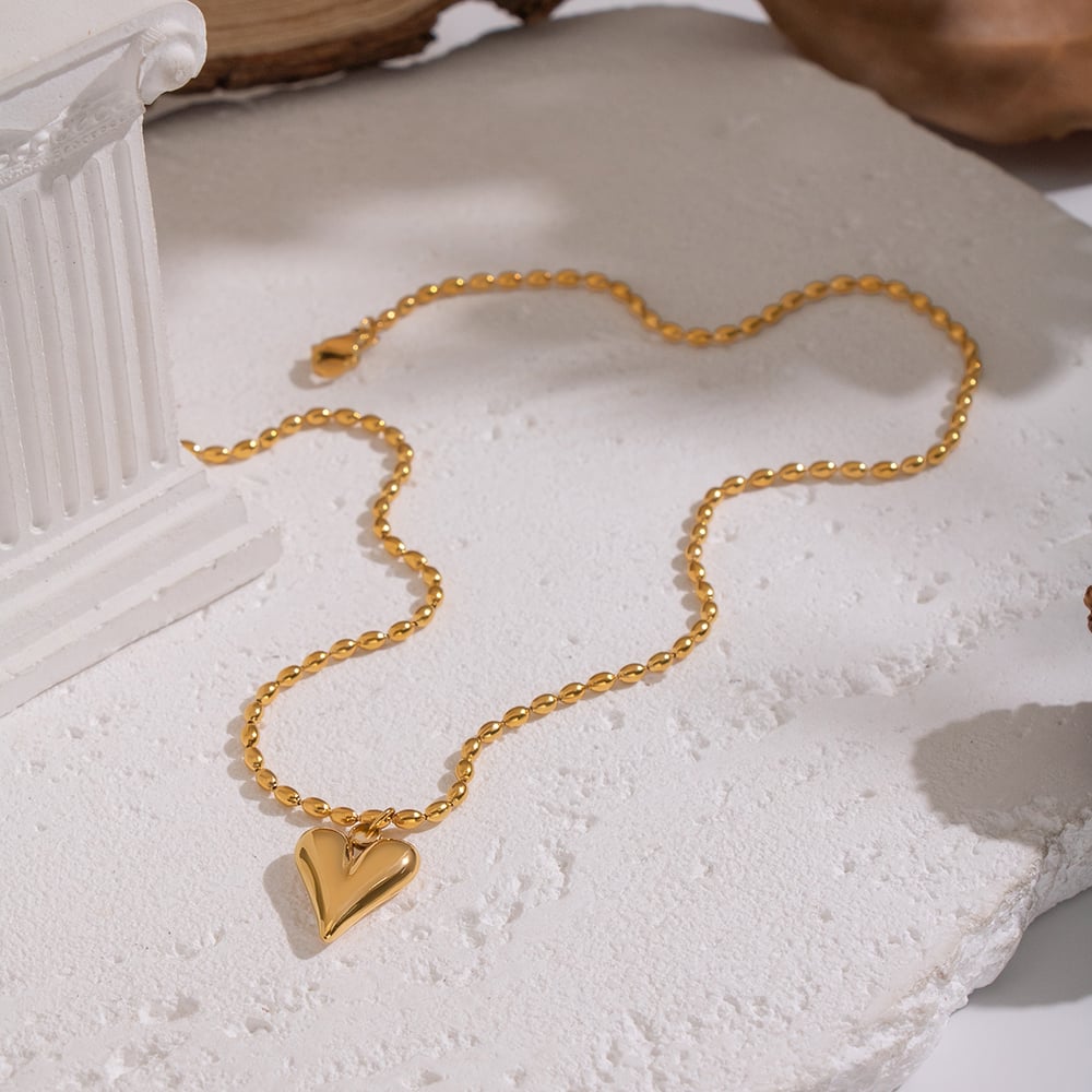 1 Piece Heart Stainless Steel Gold Color Pendant Necklace Picture4