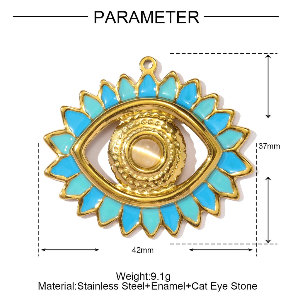 1 Piece Dazzling Devil's Eye Stainless Steel Women's Pendants Picture2