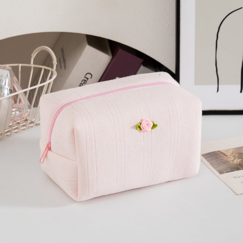 1 Stück süße Blumen-Make-up-Tasche aus Polyester