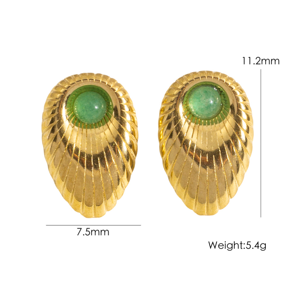 1 Pair Simple  Retro Thread Stainless Steel Women's Stud Earrings