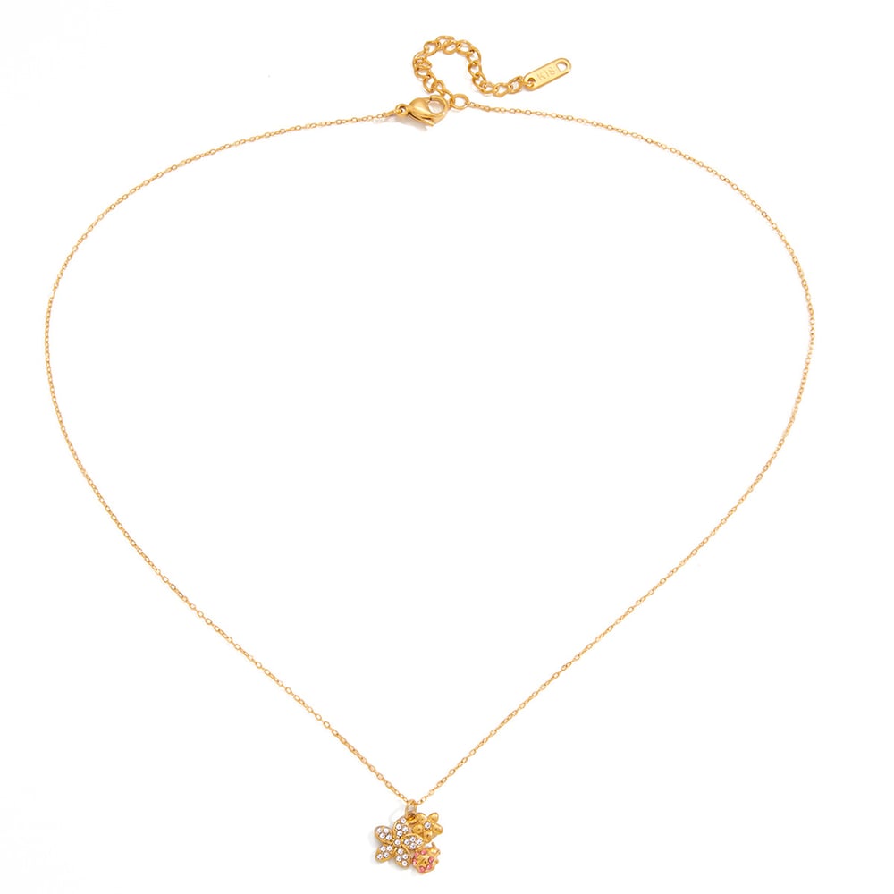 1 Piece Exquisite Flower Stainless Steel Women's Pendant Necklaces 