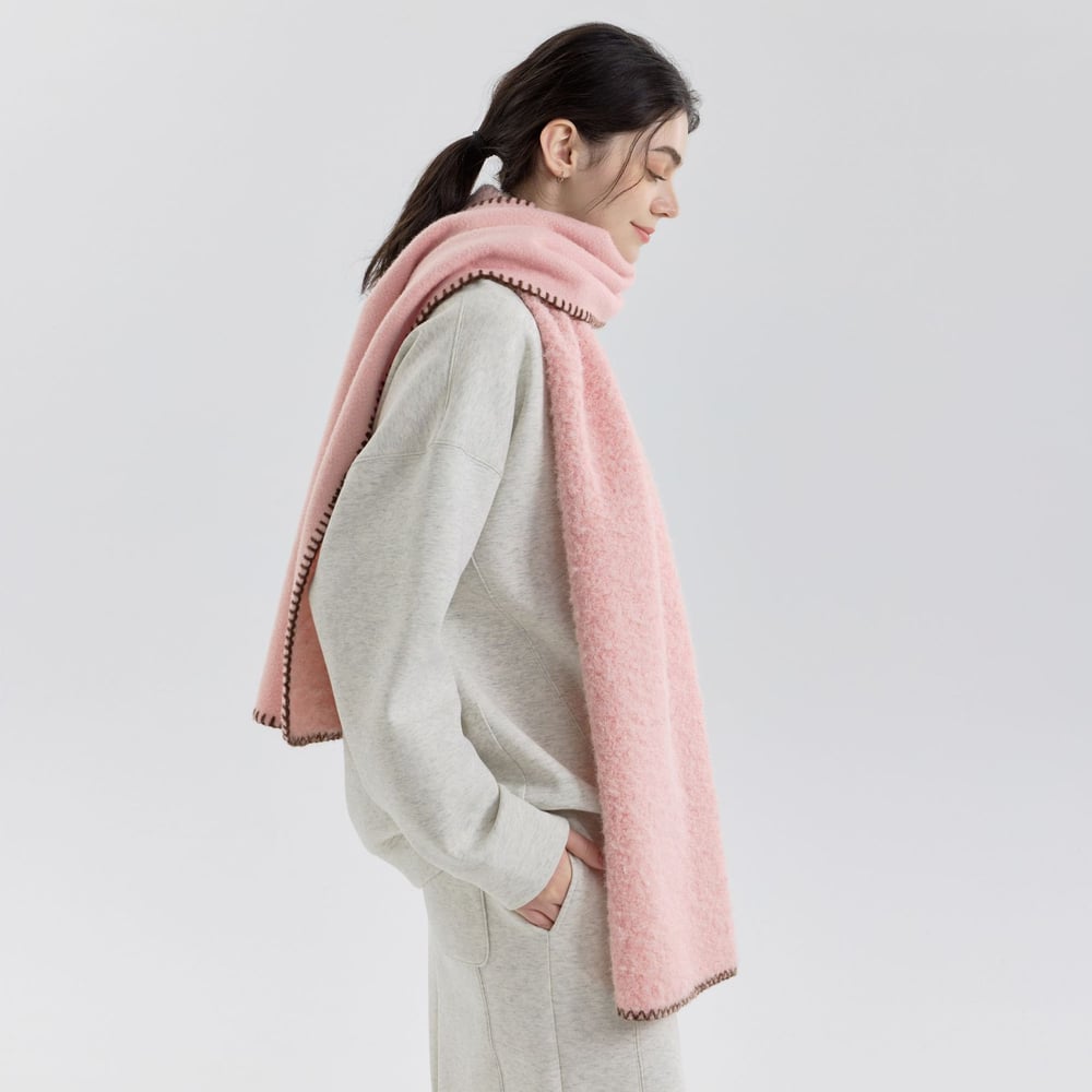 1 Piece Solid Color Solid Color Loop Yarn Scarf with Minimalist Hemming h5Picture2