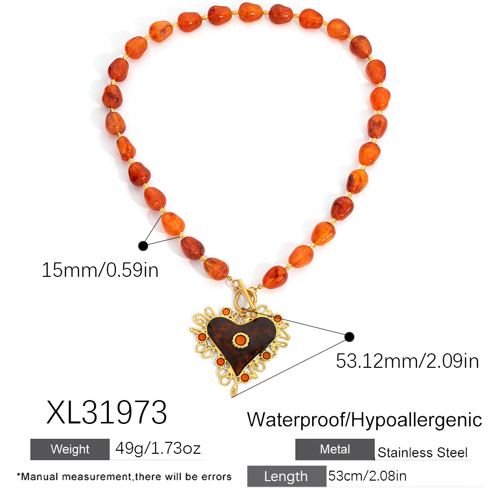 1 Piece Ethnic Irregular Shape Sun Stainless Steel Women's Beaded Necklaces 