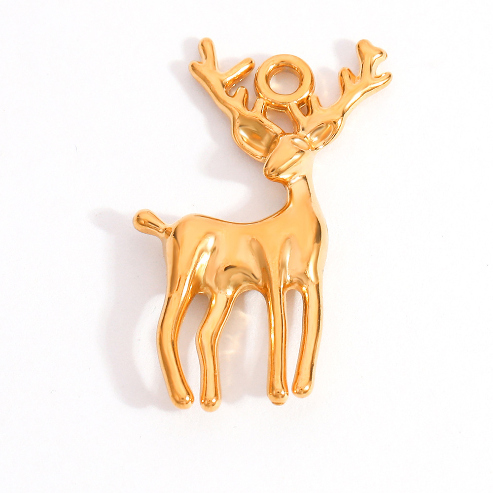 1 Piece DIy  Christmas Plant Glaze Stainless Steel Women‘s Pendant Picture4