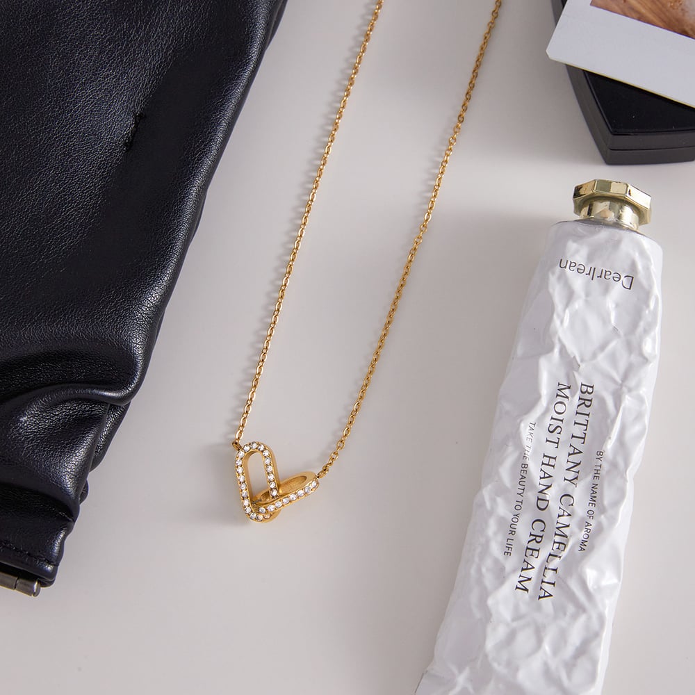 1 Piece Classic Circle Stainless Steel Gold Color Zircon Women's Pendant Necklaces h5Picture5