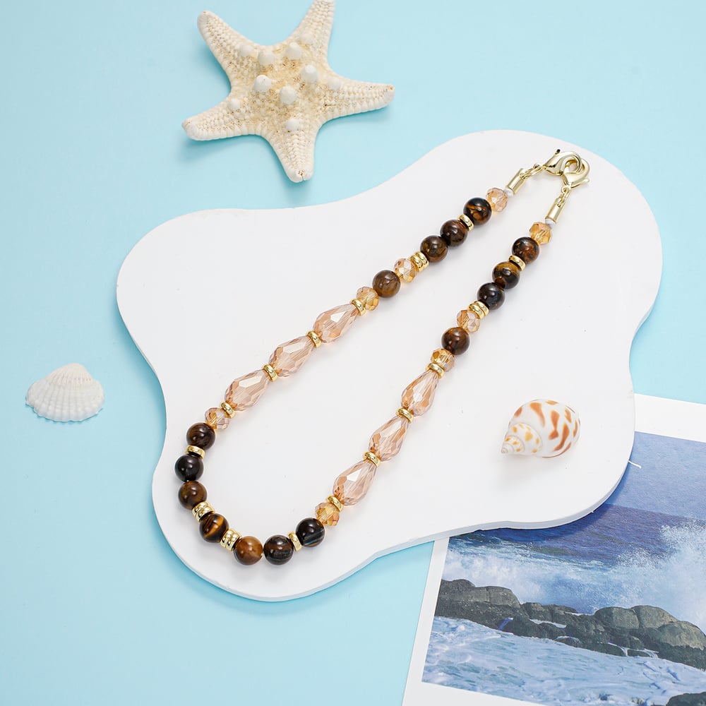 1 Stück klassische Perlen Natursteine Acryl-Telefonkette h5Bild2