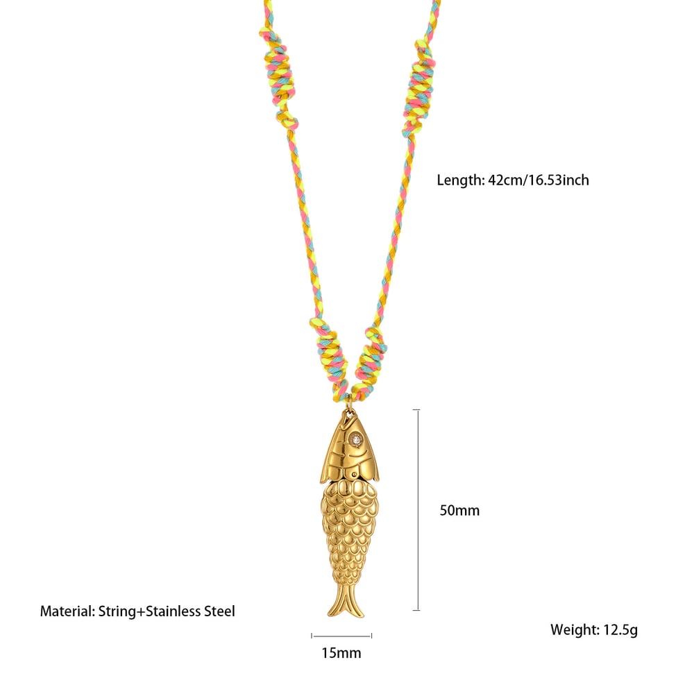 Collar con colgante de concha de mar de vacaciones de acero inoxidable color dorado para mujer, 1 pieza