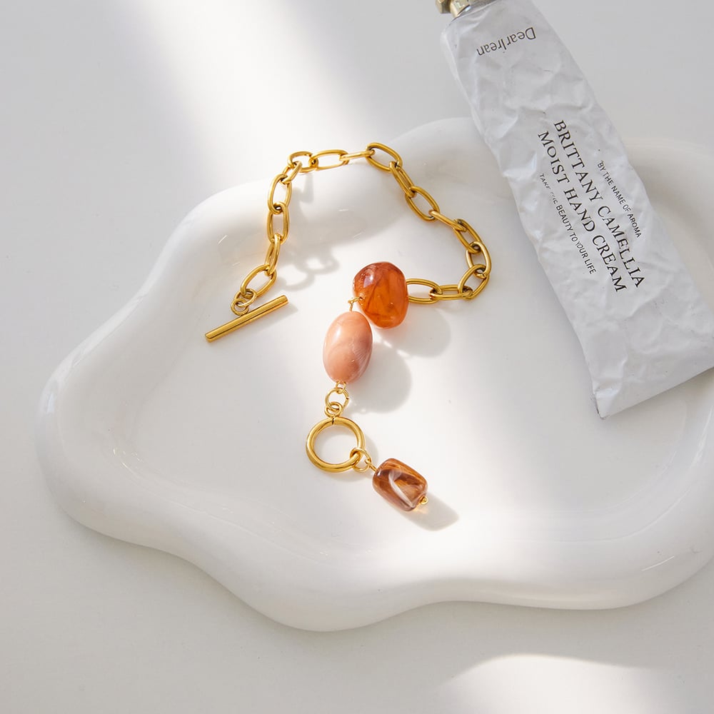 1 Piece Colorful Irregular Acrylic Stainless Steel Gold Color Women's Charm Bracelets Picture6