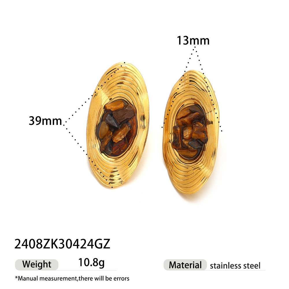 Natursteinperlen Herz Edelstahl Anhänger Halsketten Set