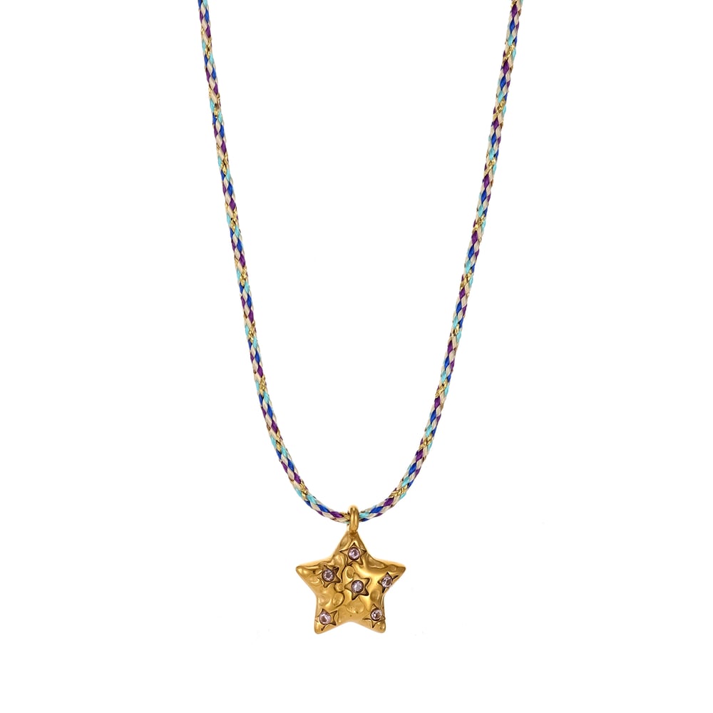 1 collar con colgante de acero inoxidable dorado con forma de fruta colorida para mujer Imagen6