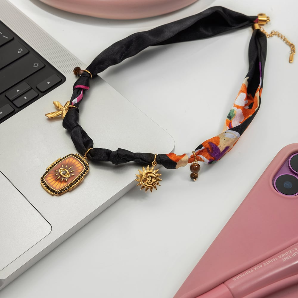 1 Piece Luxurious Devil's Eye Stainless Steel Gold Color Natural Stone Women's Pendant Necklaces Picture3