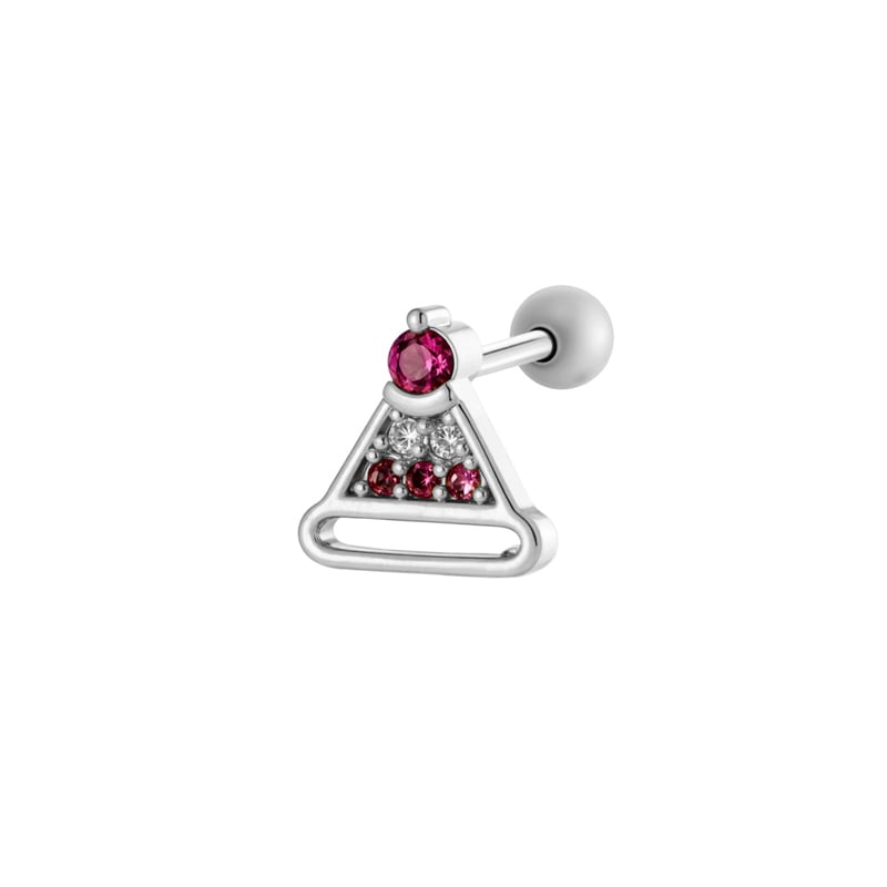 1 Piece Christmas Copper Gold Color Zircon Women's Piercing Earrings