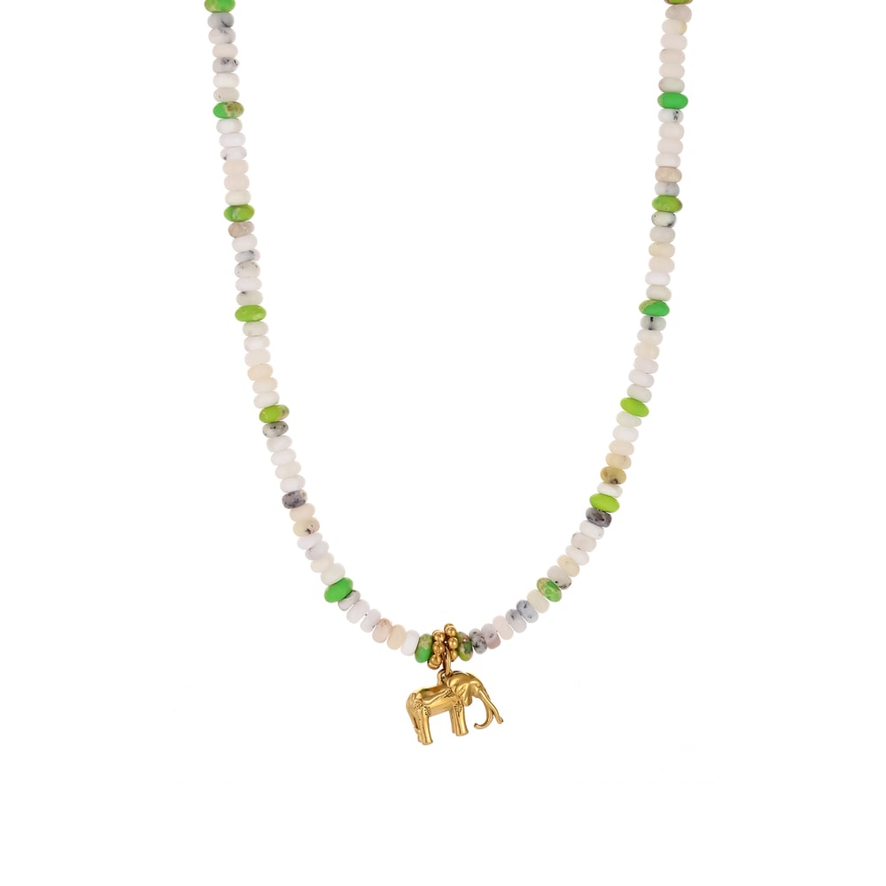 Collar de cuentas para mujer con piedras naturales brillantes de 1 pieza Imagen6