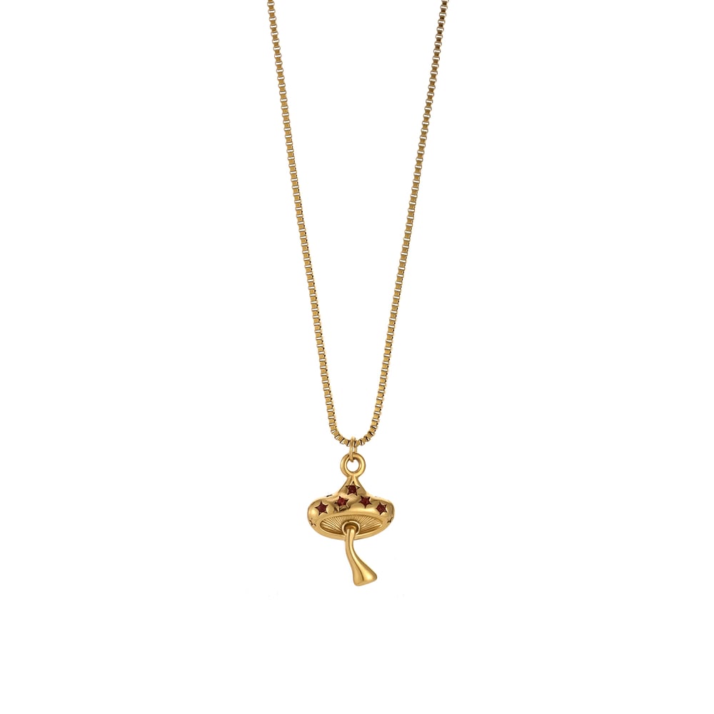 1 collar colgante sofisticado de acero inoxidable con diseño de fresa para mujer Imagen6