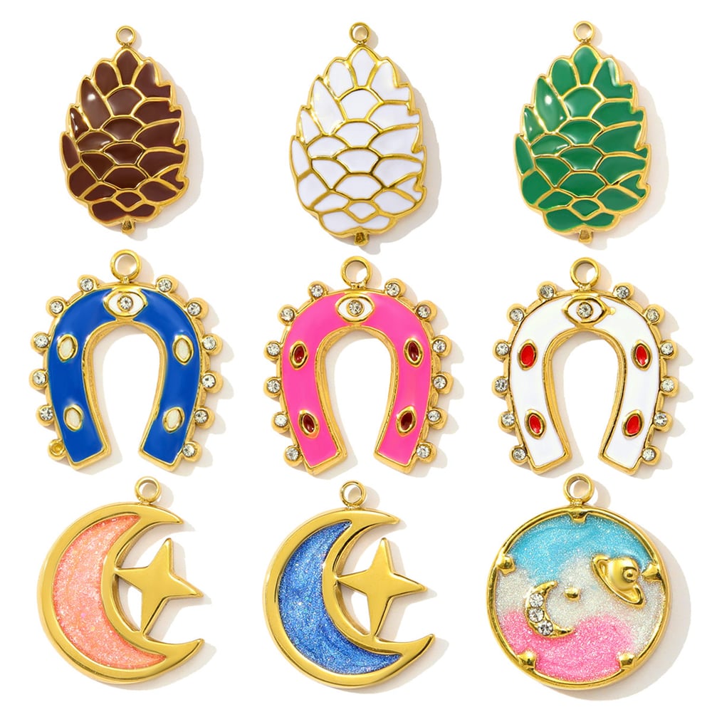 1 Piece Luxurious Horseshoe-shaped Titanium Steel Women's Pendants Picture5