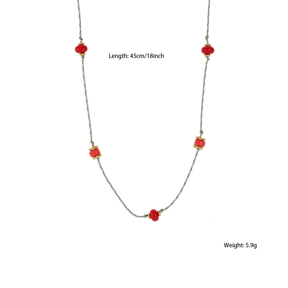 1 pieza elegante collar colgante de cuentas y piedras naturales para mujer