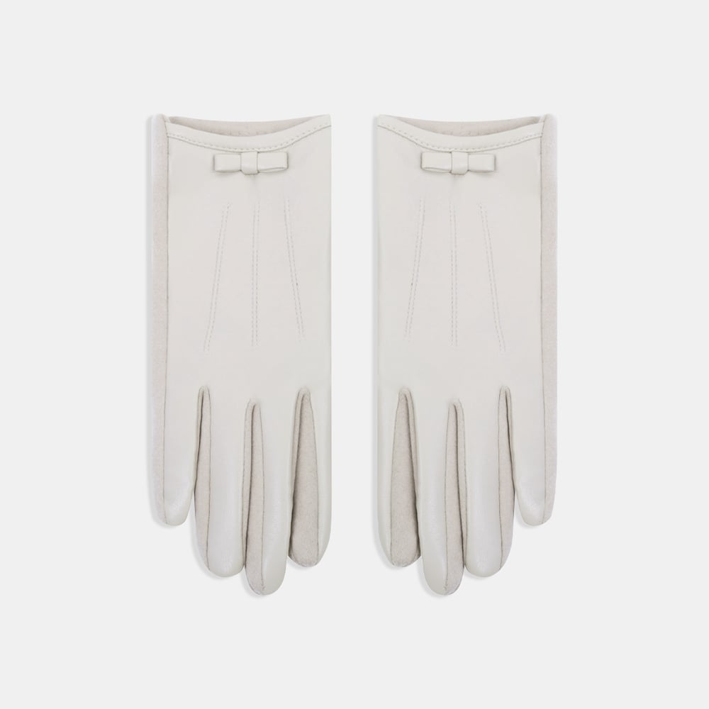 1 Paar einfarbige PU-Damenhandschuhe mit Schleife h5Bild3