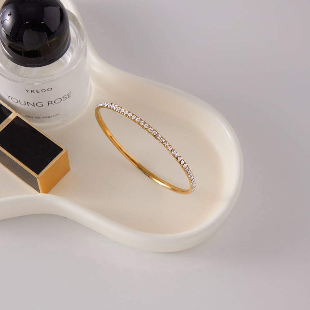 1 Piece Chic Circle Stainless Steel Gold Color Women's Bangles h5Picture4