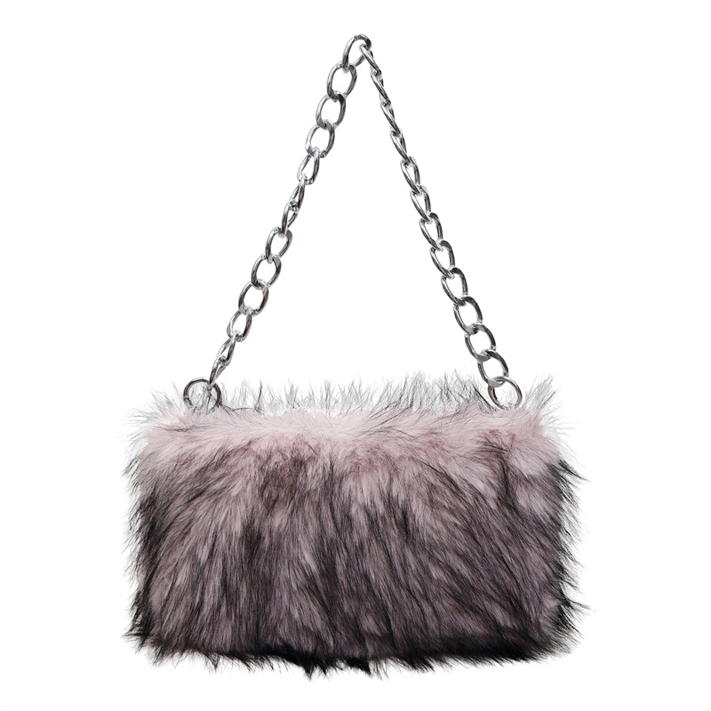 Sac à main femme en fourrure, color block, polyvalent et tendance (1 pièce) h5Image2