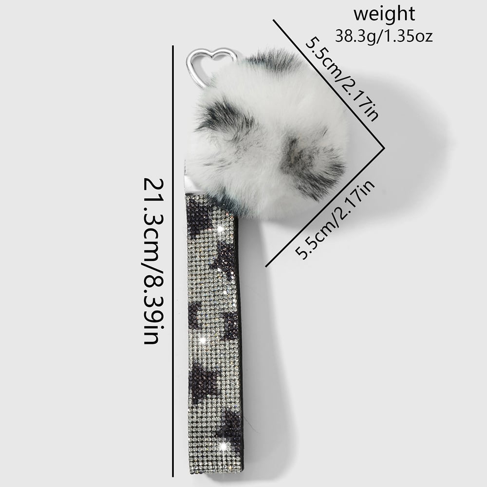 1 Piece Retro Leopard Plush Ball Bag Charm h5Picture2