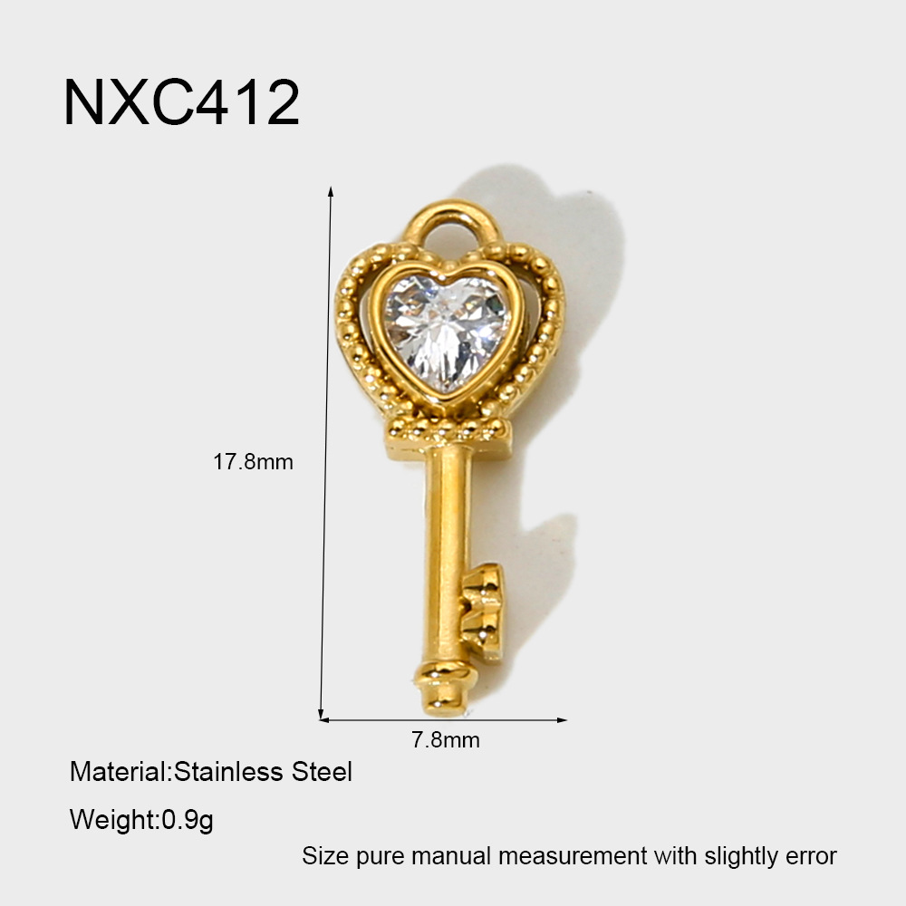 1 Stück Edelstahl-Anhänger in Goldfarbe mit Zirkonia zum Selbermachen