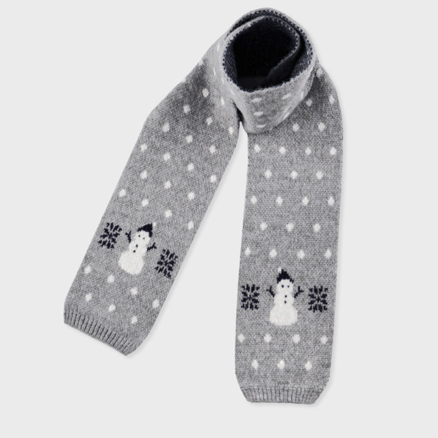 1 Piece Snowmen Double-faced Wool Women's Winter Scarves
