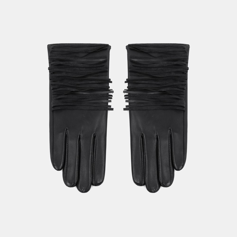 1 Paar Damenhandschuhe aus PU im Punk-Stil mit Quasten h5Bild2