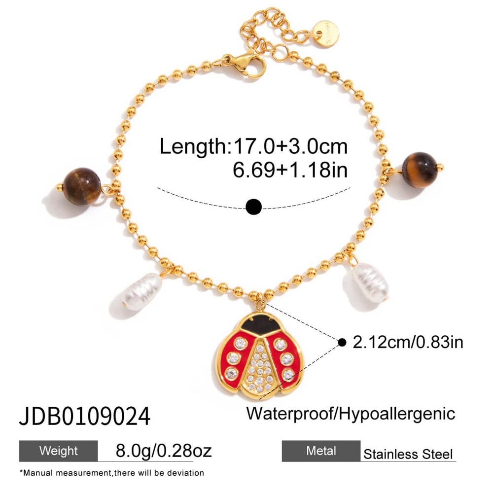 Vivid Beetle Stainless Steel Gold Color Women's Jewelry Sets h5Picture2