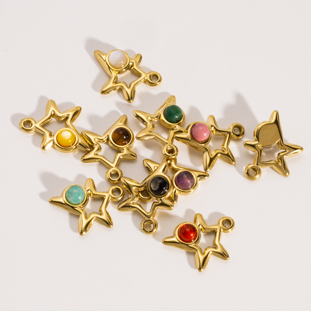 Pendentif femme en acier inoxydable ajouré de forme irrégulière à faire soi-même (1 pièce) Image2