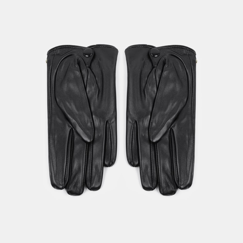 1 Paar Punk-Style Damenhandschuhe aus PU-Leder, einfarbig, mit Kette h5Bild3