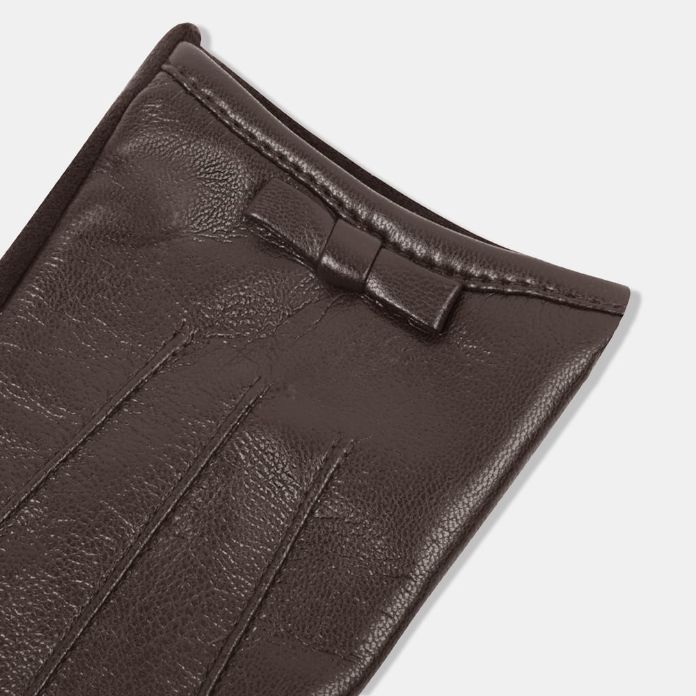 1 Paar einfarbige PU-Damenhandschuhe mit Schleife h5Bild5